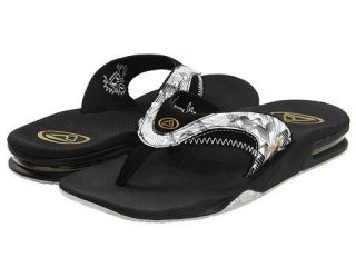 REEF FANNING MENS BLACK WHITE ICON SANDALS NEW SIZE 9