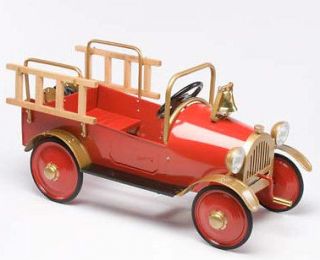 Red Antique Looking Reproduction Fire Engine Pedal Car with Free Gift 