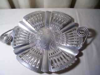 Farber & Shlevin Hand Wrought Aluminum Serving Tray Centerpiece 