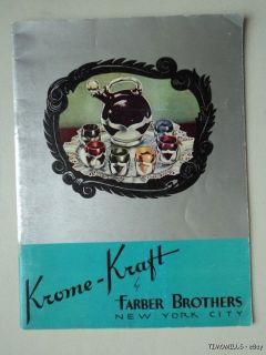 Vintage Krome Kraft Farber Brothers Catalog ORIGINAL VG
