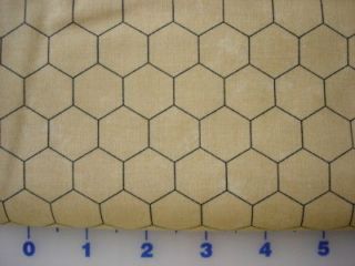 BY THE 1/2 YD~CHICKEN WIRE/TAN NATURAL~MODA FABRIC~FARM~BARN~ROOSTER