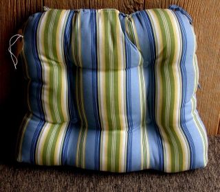 Outdoor Patio Wicker Chair Cushion ~ Lyndhurst Stripe ~ 20 x 18. x 