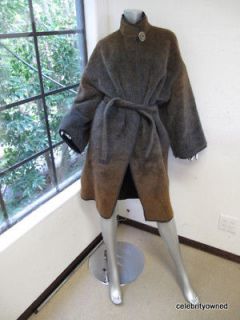 Vintage Fendi Brown & Gray Oversized Long Sleeve Coat 8