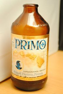 1960s Hawaiian Primo Beer Bottle, 11 oz. Stubby with Label