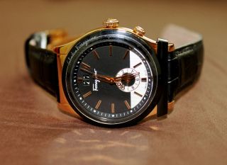 Brand New With Tag Ferragamo 1898 Mens Black Watch F62LDT5213 S009 
