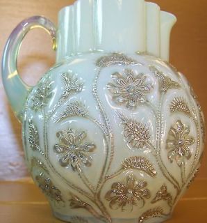 Antique 1889 Findlay Onyx Dazell Art Glass Pitcher Creamer Ohio 