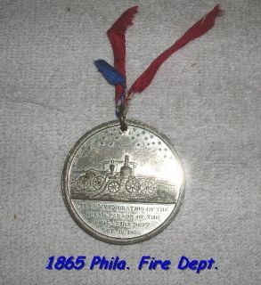 1865 Philadelphia Fire Dept Commemoration Medal