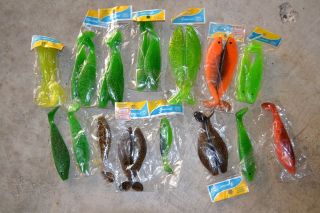 Lot of New Large General Lures Plastic Fish Soft Bait Shad Minnows