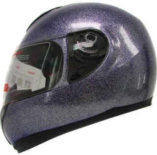 Metal Flake Glitter Metalflake Purple Blue Motorcycle Full Face Helmet 