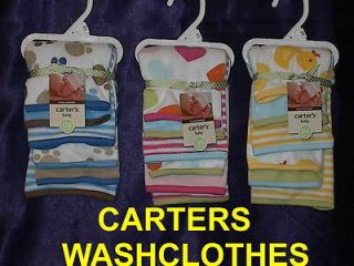 New Carters Splashyclean Baby Boy or Girl Infant Washclothes 6 Pack 