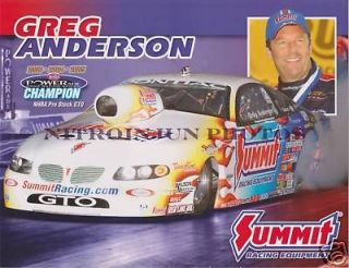 Greg Anderson 2007 ChampionshipTr​ack Handout Mint