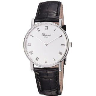 Chopard Mens 163154 1001 Classic Slim Black Leather Strap Watch 