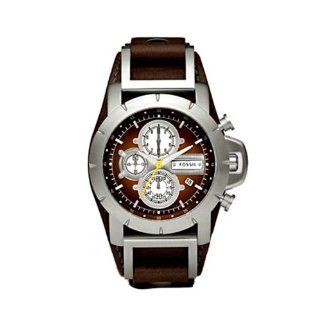   Leather Strap Brown Analog Dial Chronograph Watch Watches 