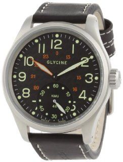 Glycine KMU 48 09 Manual Carbon Fiber Dial on Strap Watches  