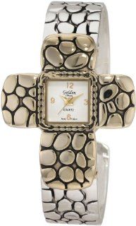   TT Agape Cross Shaped Bezel Pebble Pattern Watch Watches 