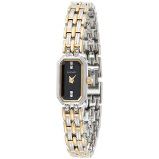 Pulsar Womens PEX539 Crystal Two Tone Watch Watches 