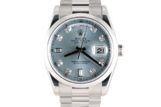 Rolex Mens Platinum President Blue Dial Watches 