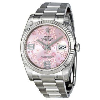 Rolex Datejust Automatic Pink Floral 18 kt White Gold Ladies Watch 