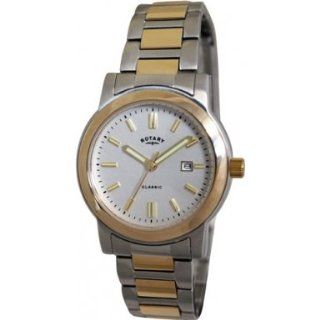 Rotary CGB00002/02 Mens Classic White Dial Two Tone Watch Watches 