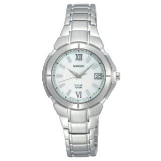 Seiko Womens SUT021 Solar Stainless Steel Silver Dial Watch Watches 