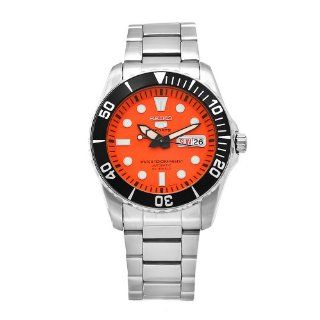 Seiko Mens SNZF19 Sports Stainless Steel Automatic Orange Dial Watch 