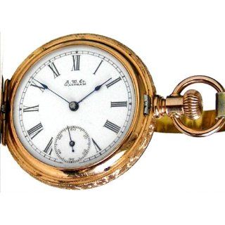 W6A Waltham 14K Solid Fancy Rose Gold Antique Ladies Pocket Watch 1 