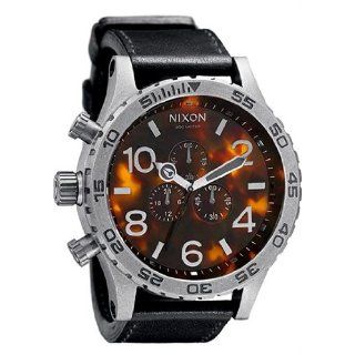 Nixon 51 30 Chrono Leather Watch Black/Tortoise, One Size Watches 