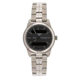 Tissot Womens T34.7.187.62 PR50 Stainless Steel Black Dial Watch 