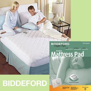   Biddeford QUEEN or KING Heated Mattress Bed Cover Pad Dual Controller