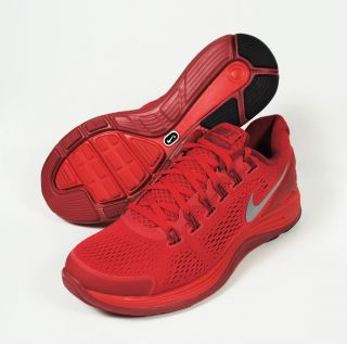 Nike Lunarglide+ 4 524977 606 University Red Gym Silver Mens Running 