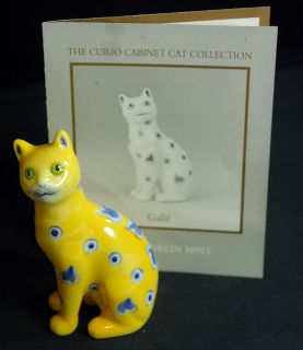 Franklin Mint Curio Cabinet Cat Figurines Galle Rare