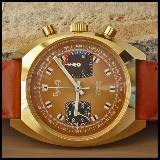 60s DYNASTY [Swiss] Vintage NOS Racing Chronograph 42mm Watch Valjoux 