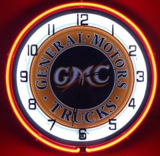   18 Double Neon Clock Parts Dealer Emblem Logo Garage Sign C15 K10 V8