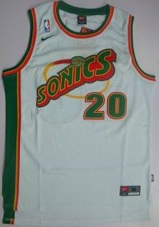 Sonics #20 Gary Payton White jersey NWT