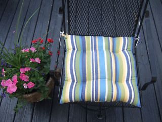 IN / OUTDOOR PATIO CHAIR CUSHION   TUFTED   CHOICE OF STRIPE  17X17