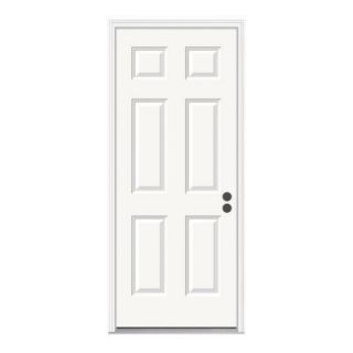 JELD WEN Premium 6 Panel Primed White Steel Entry Door 723291 at The 