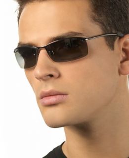 Ray Ban Rectangular Polarized Rimless Sunglasses   Brandss