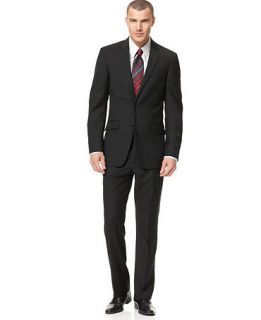 Kenneth Cole Reaction Suit, Black Solid Slim Fit   Mens Suits & Suit 