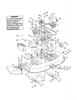 YARDMAN Tractor 42 deck   manual pto Parts  Model 13AX605G755 