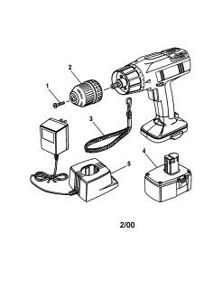 CRAFTSMAN 3/8in. cordless drill driver Wiring diagram Parts  Model 