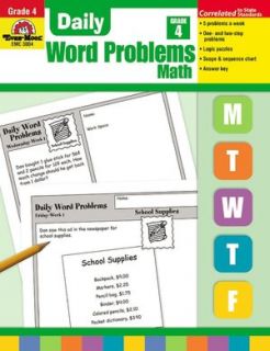   Daily Word Problems Math, Grade 4 by Evan Moor 