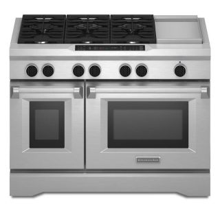 Shop KitchenAid 48 in Convection Dual Fuel Range (Stainless Steel) at 