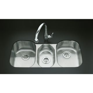 Shop KOHLER Undertone 18 Gauge Triple Basin Undermount Stainless Steel 