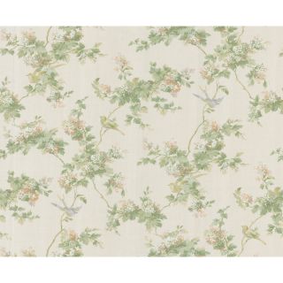 Ver Brewster Wallcovering Bird Floral Tree Wallpaper at Lowes