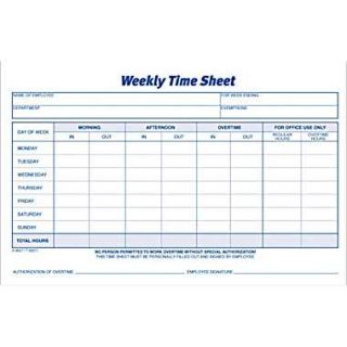 Adams® Weekly Time Sheets, 8 1/2 x 5 1/2  