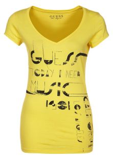 Guess MUSIC   T Shirt   serenity yellow   Zalando.de