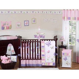 Sweet Jojo Designs Pink and Purple Butterfly Collection 9 Piece Crib 