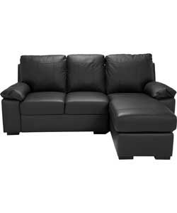 Buy Logan Leather & Leather Effect Right Hand Corner Sofa Black at 