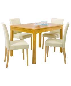 Buy Cucina Oak Table with 4 Winslow Cream Chairs at Argos.co.uk   Your 