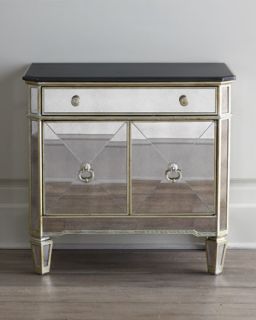 Amelie Two Door Mirrored Chest   The Horchow Collection